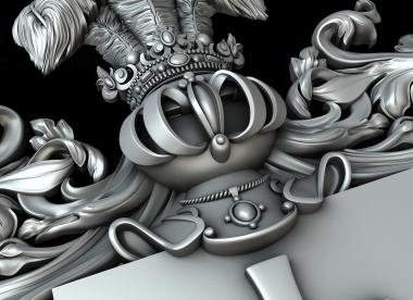 Emblems (Coat of arms framed by carved decorations, GR_0410) 3D models for cnc