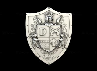 Emblems (Coat of arms with decorations and slogans, GR_0421) 3D models for cnc