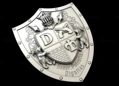 Coat of arms (Coat of arms with decorations and slogans, GR_0421) 3D models for cnc