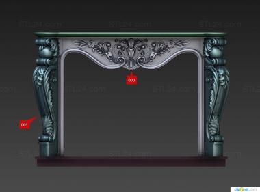 Fireplaces (Fireplace in classic style with massive pillars, KM_0247) 3D models for cnc