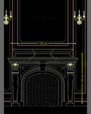 Fireplaces (Fireplace with columns, KM_0254) 3D models for cnc