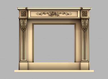 Fireplaces (Fireplace with floral decorations in the form of an olive branch, KM_0263) 3D models for cnc
