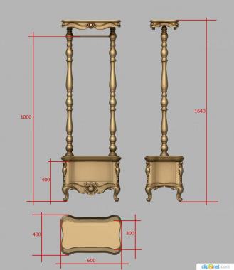 Chests of drawers (Chiseled columns, KMD_0167) 3D models for cnc