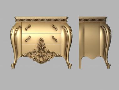 Chests of drawers (Chest of drawers with decors in the form of leaves, KMD_0174) 3D models for cnc