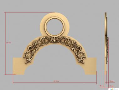 Crown (Cross in a circle, KOR_0314) 3D models for cnc
