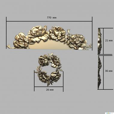 Crown (Overlays with flowers, KOR_0329) 3D models for cnc