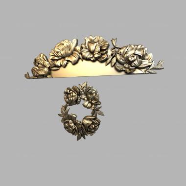 Crown (Overlays with flowers, KOR_0329) 3D models for cnc
