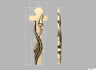 Crosses (Cross with fabric imitation, KRS_0258) 3D models for cnc