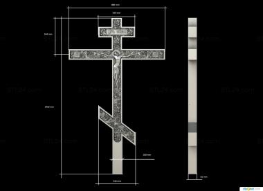 Crosses (Crucifix with vine background, KRS_0270) 3D models for cnc