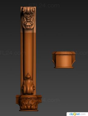 Legs (Massive leg with top and bottom decor, NJ_0843) 3D models for cnc