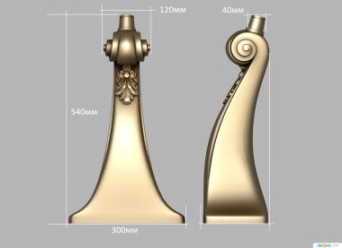 Legs (Furniture leg with decor at the bottom, NJ_0844) 3D models for cnc
