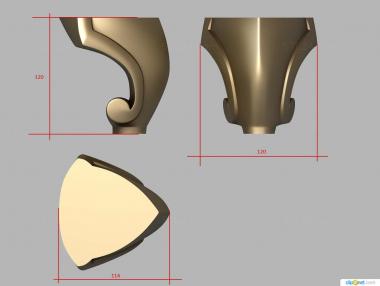 Legs (Furniture leg without decor, NJ_0851) 3D models for cnc