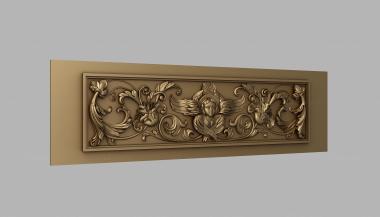 Horisontal panel (Panel on an icon case with a cherub, PG_0351) 3D models for cnc