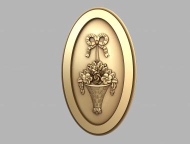 Art panel (Vase with flowers and a bow, PD_0529) 3D models for cnc
