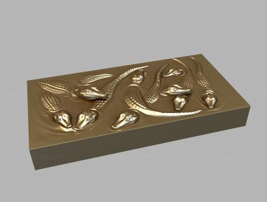 Art panel (Panel with crocodiles, PD_0560) 3D models for cnc