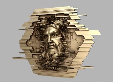 Art pano (Head in a frame with lines, PH_0358) 3D models for cnc