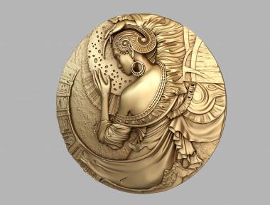 Art pano (Medallion panel with a girl, PH_0399) 3D models for cnc