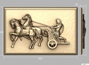 Art pano (Panel with a chariot, PH_0407) 3D models for cnc