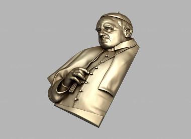 Portrait (Pope Francis III, PRT_0035) 3D models for cnc