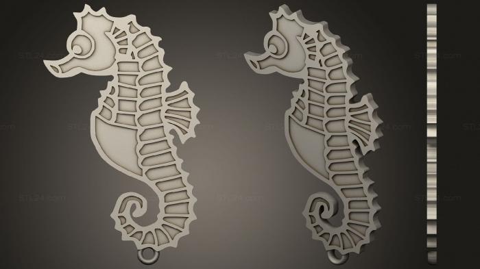 2D (seahorse, 2D_0014) 3D models for cnc