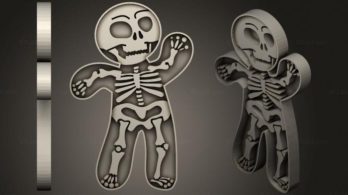 Резак для печенья скелет на Хэллоуин