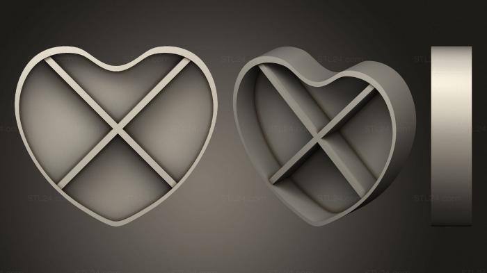 2D (Dragon Valentines Heart Box V2 Inner X design, 2D_0039) 3D models for cnc