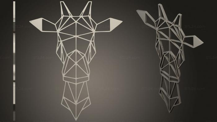 2D (Настенная скульптура Жирафа 2 D, 2D_0068) 3D модель для ЧПУ станка