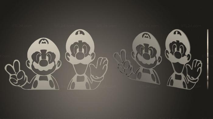 2D (Mario Luigi, 2D_0124) 3D models for cnc