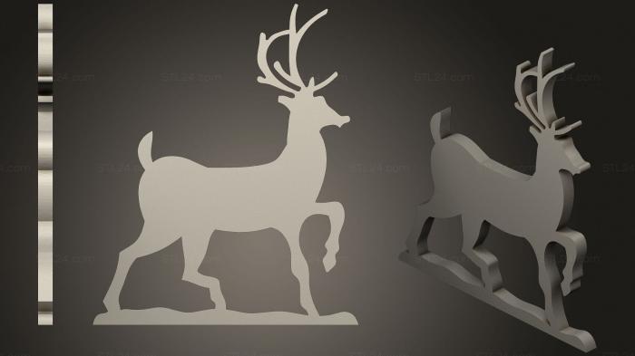 2D (Santa Sleigh & Reindeer Christmas Decoration (2), 2D_0175) 3D models for cnc