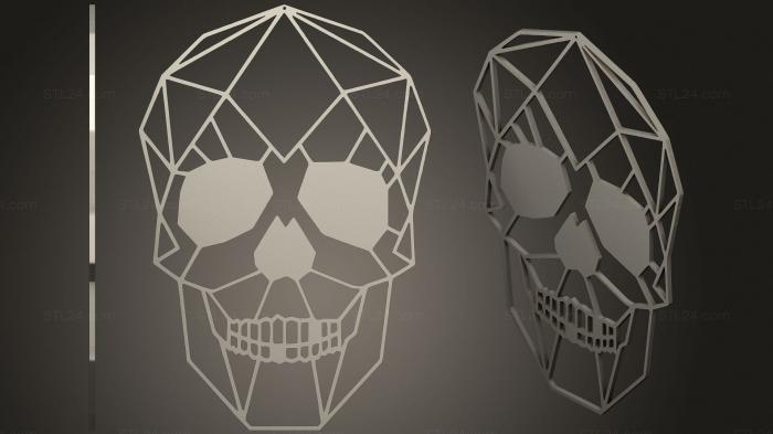 2D (Skull Wall Sculpture 2 D, 2D_0178) 3D models for cnc