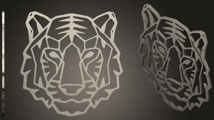 2D (Tiger wall Sculpture 2D, 2D_0204) 3D models for cnc
