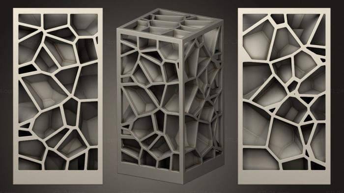 2D (Voronoi lamp, 2D_0214) 3D models for cnc