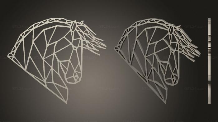 2D (Wild Horse Wall Sculpture 2D, 2D_0218) 3D models for cnc