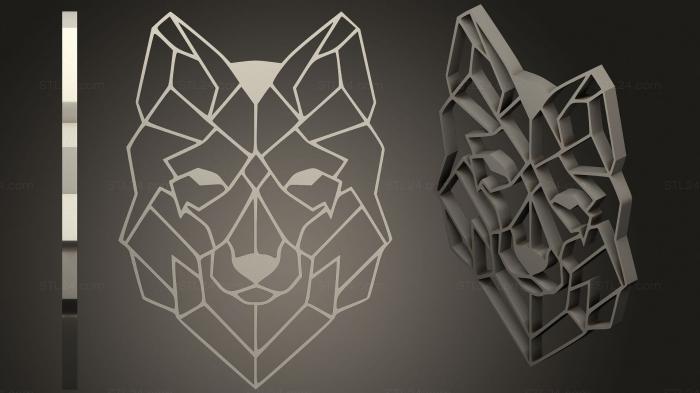 2D (Wolf Wall Sculpture 2 D, 2D_0220) 3D models for cnc