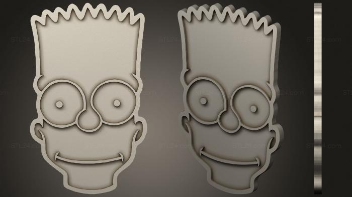 2D (Bart Simpson, 2D_0239) 3D models for cnc