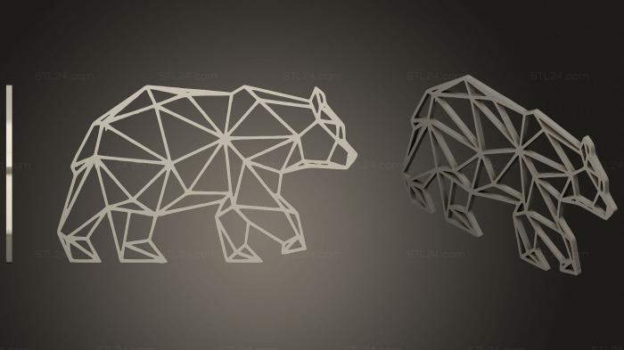 2D (Bear Wall Sculpture, 2D_0241) 3D models for cnc