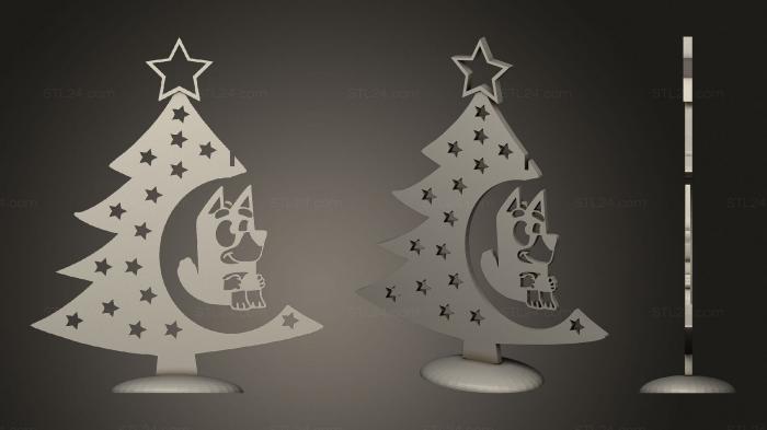 2D (Bluey Christmas Decoration, 2D_0246) 3D models for cnc
