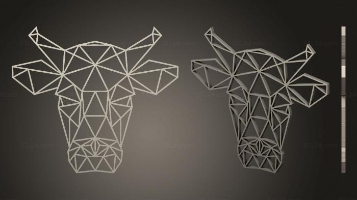 Bull Wall Sculpture 2D