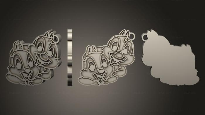 2D (Chip and Dale, 2D_0371) 3D models for cnc