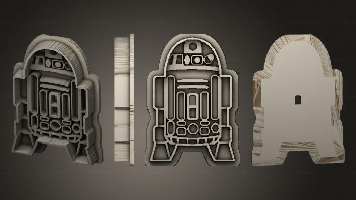 2D (Cookie Cutter Star Wars R2 D2, 2D_0468) 3D models for cnc