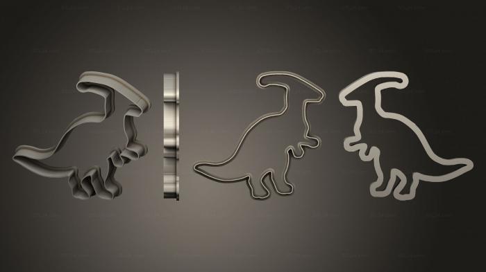 2D (Dino cookie cutters dino1, 2D_0512) 3D models for cnc