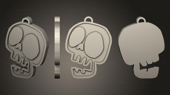 2D (halloween skull kawaii, 2D_0579) 3D models for cnc