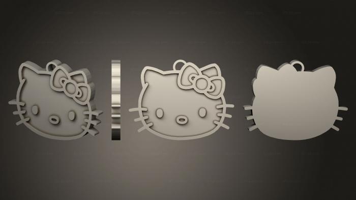 2D (Hello kitty face, 2D_0584) 3D models for cnc