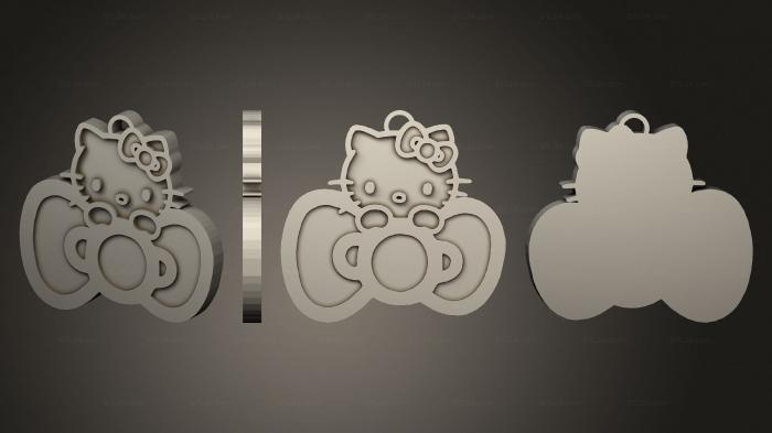 2D (Hello kitty noeud, 2D_0587) 3D models for cnc