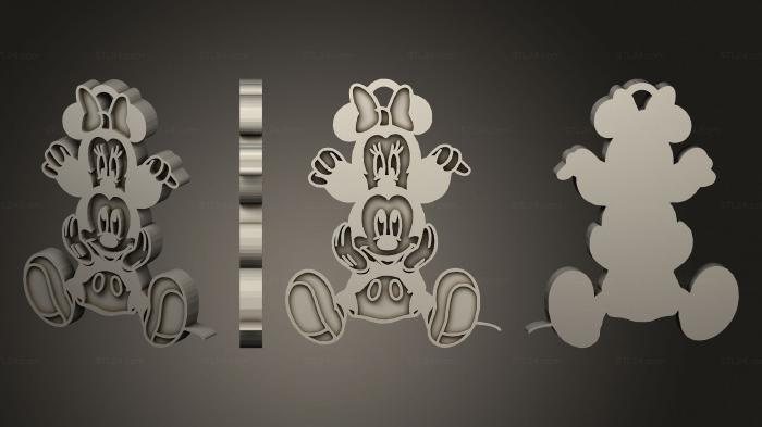2D (Mickey and Minnie, 2D_0671) 3D models for cnc