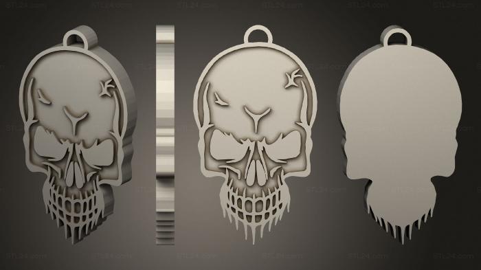 2D (Skull, 2D_0861) 3D models for cnc