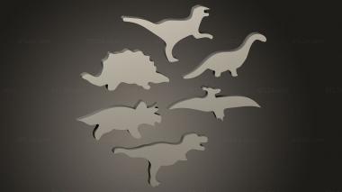 2D (Cortadores cortantes galletas Cookie cutter Dinosaurs, 2D_0985) 3D models for cnc