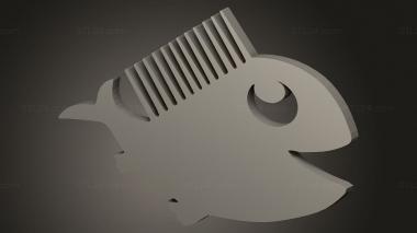 2D (Fantasy combs ocean Fish, 2D_1000) 3D models for cnc