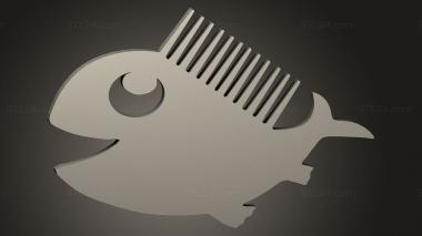 2D (Fantasy combs ocean Fish, 2D_1000) 3D models for cnc