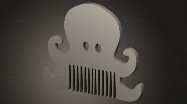 2D (Fantasy combs ocean octopus, 2D_1001) 3D models for cnc